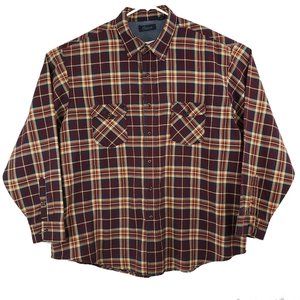 Casuals Plaid Long Sleeve Button Down Shirt  XXL
